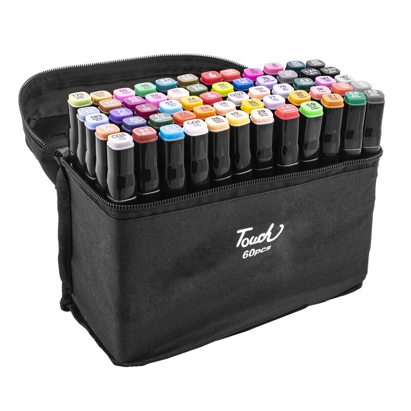 Zestaw markerów alkoholowych dwustronnych EXTRALINK (60 sztuk)