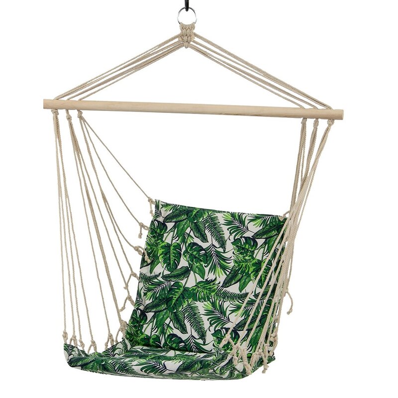 Fotel hamakowy podwieszany ROYOKAMP 1038650 Natura Jungle Light Zielono-biały