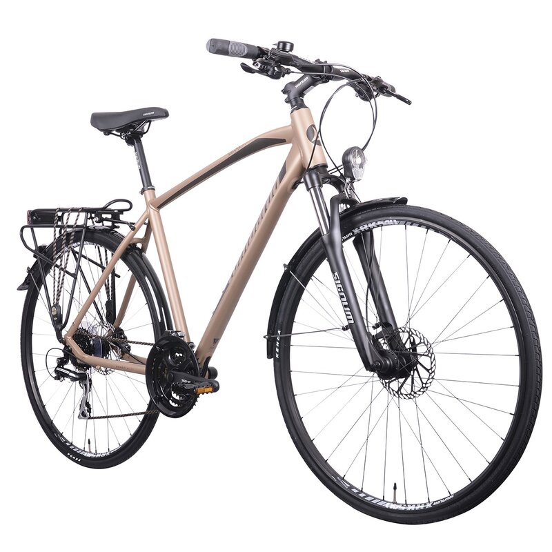 Rower trekkingowy LOMBARDO Amantea City Man M18 28 cali męski Brązowo-czarny mat