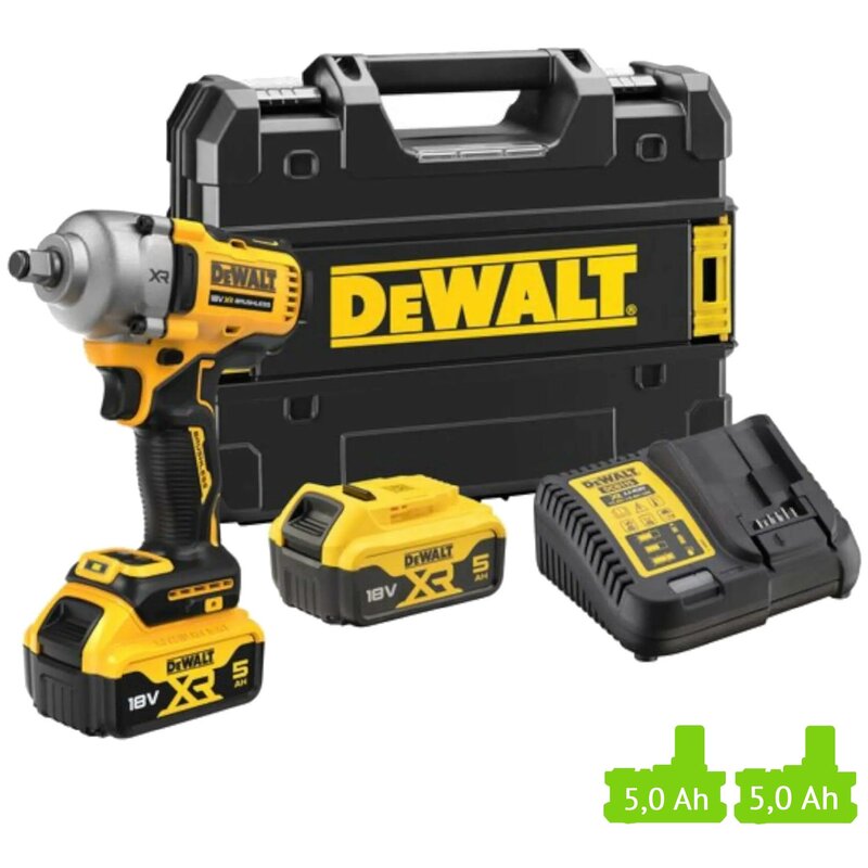 KLUCZ UDAROWY 1,/" 2X5Ah DCF891P2T DEWALT