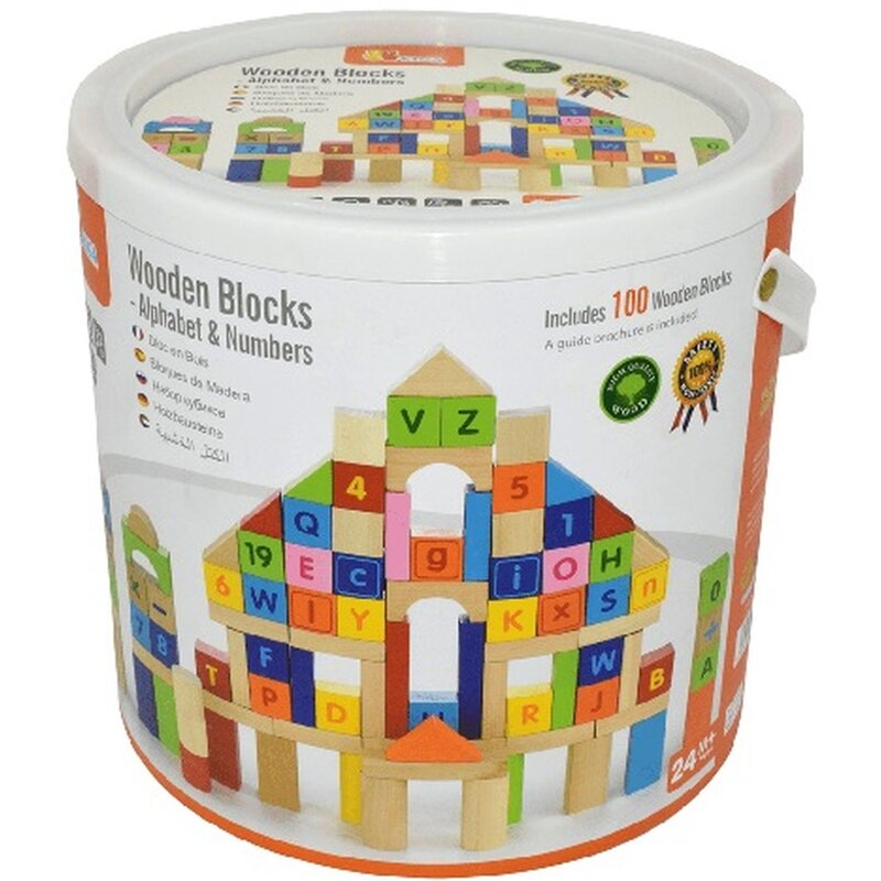 Klocki drewniane VIGA Literki i cyferki 50288