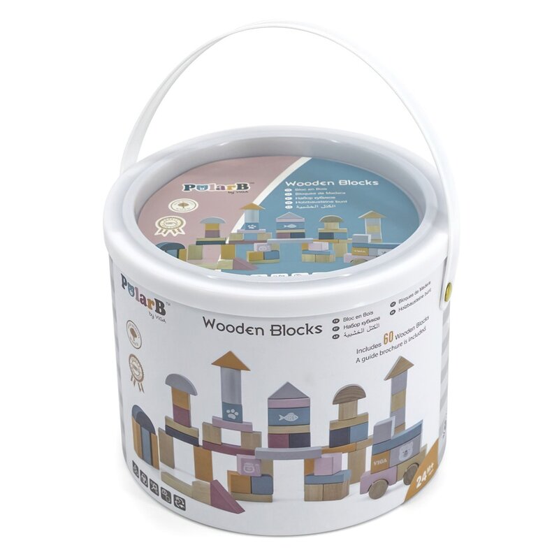 Klocki drewniane VIGA PolarB W wiaderku 44010