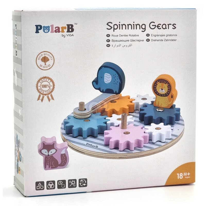 Zabawka edukacyjna VIGA PolarB Koła zębate ze zwierzątkami 44006