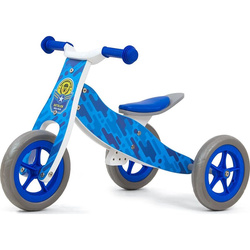 Rowerek biegowy MILLY MALLY Look 2w1 Army Niebieski