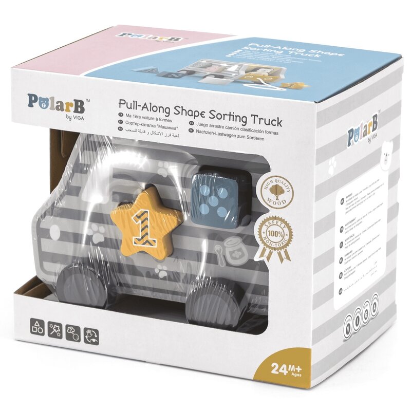 Klocki sensoryczne VIGA Autko 2w1 do ciągnięcia 44041