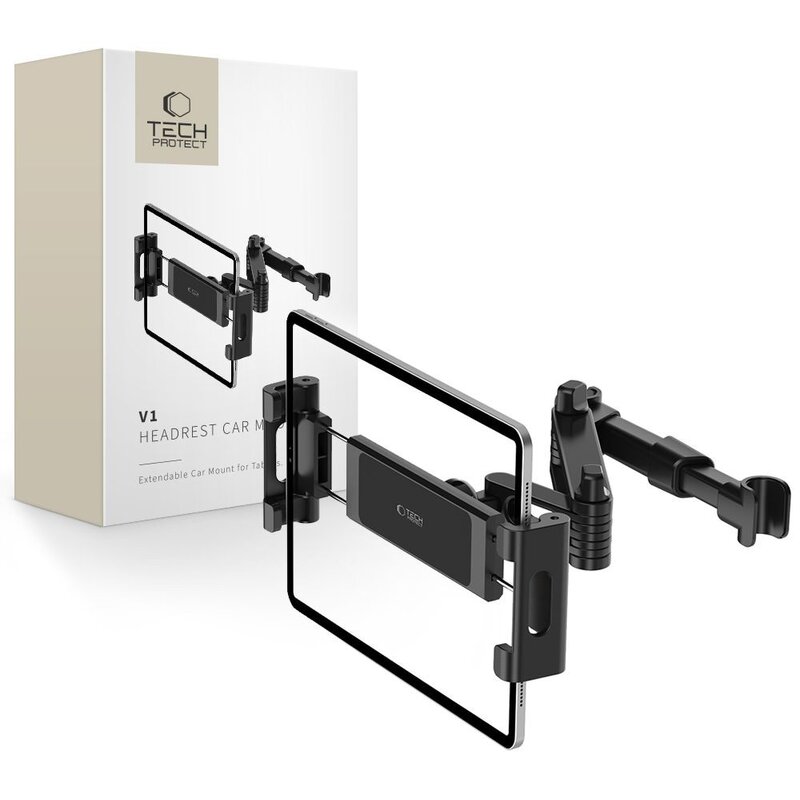 Uchwyt na telefon i tablet TECH-PROTECT Stretchable Headrest Car Mount Czarny