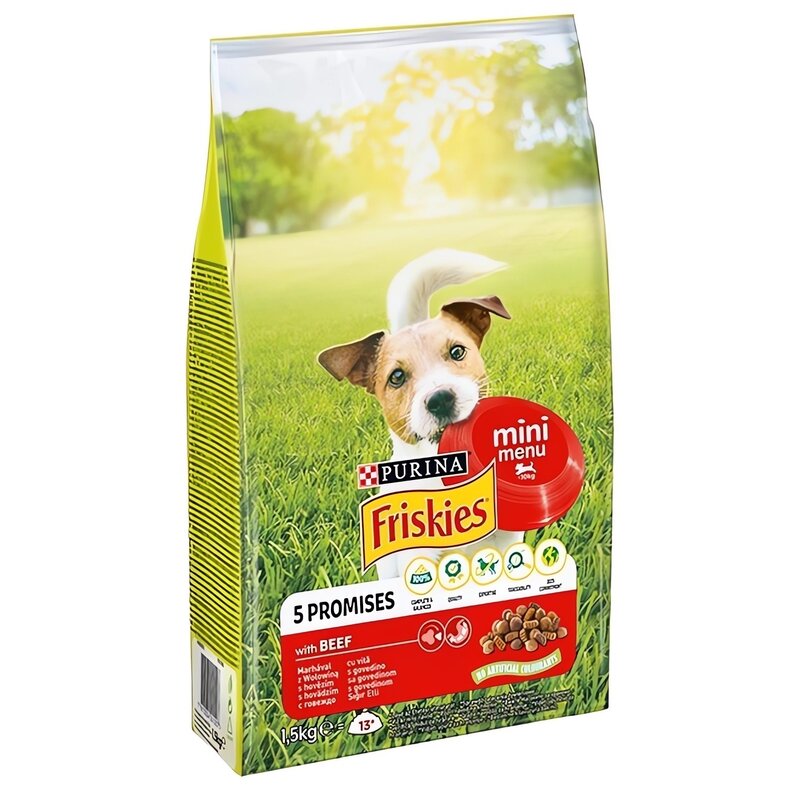 FRISKIES Mini Menu Wołowina z warzywami - sucha karma dla psa - 1,5 kg