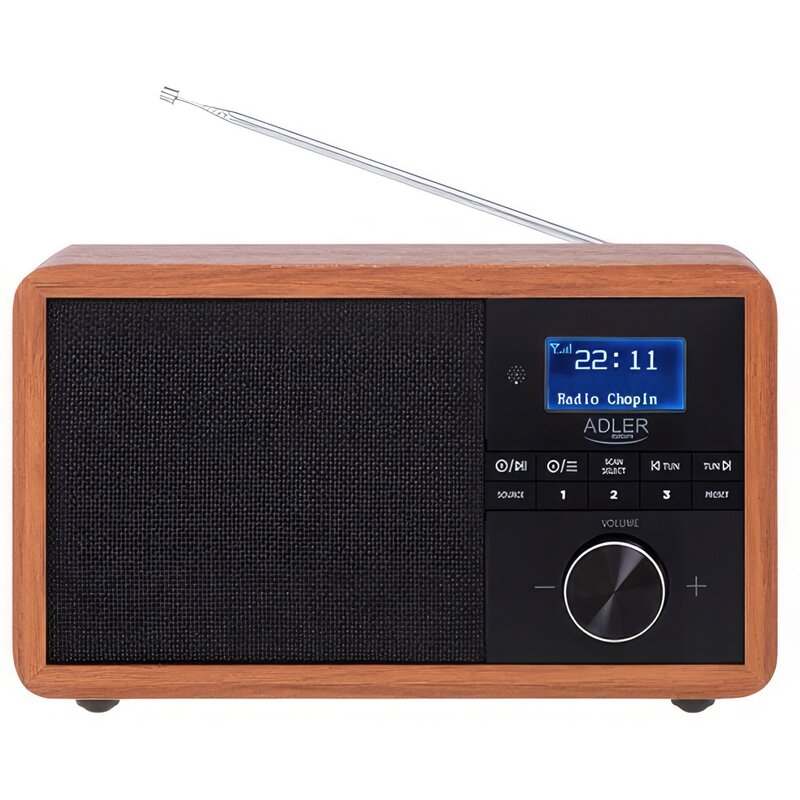 Przenośne Radio DAB+ Bluetooth FM AM LCD Drewniana Obudowa Adler AD 1184