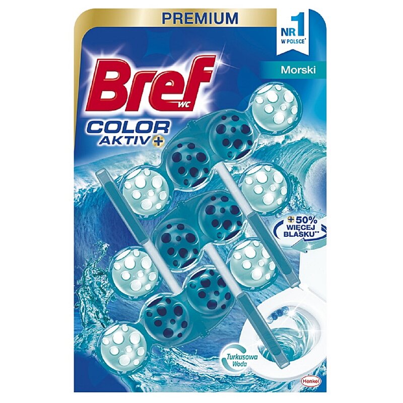 Kostka do WC BREF Color Aktiv Morski 3x50g