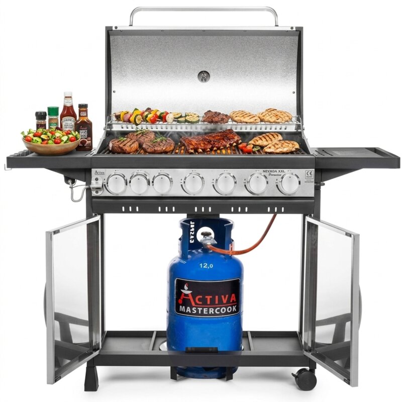 Grill ogrodowy gazowy ACTIVA MASTERCOOK Nevada XXL 6+1 Premium 19761GS