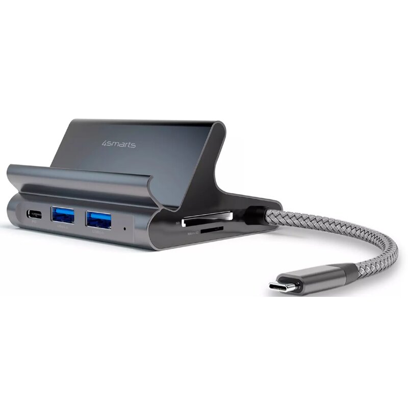 4smarts Podstawka tablet/smartphone 7w1 DeX 2xUSB-C/ 2xUSB-A/ HDMI/SD/ microSD/ RJ45