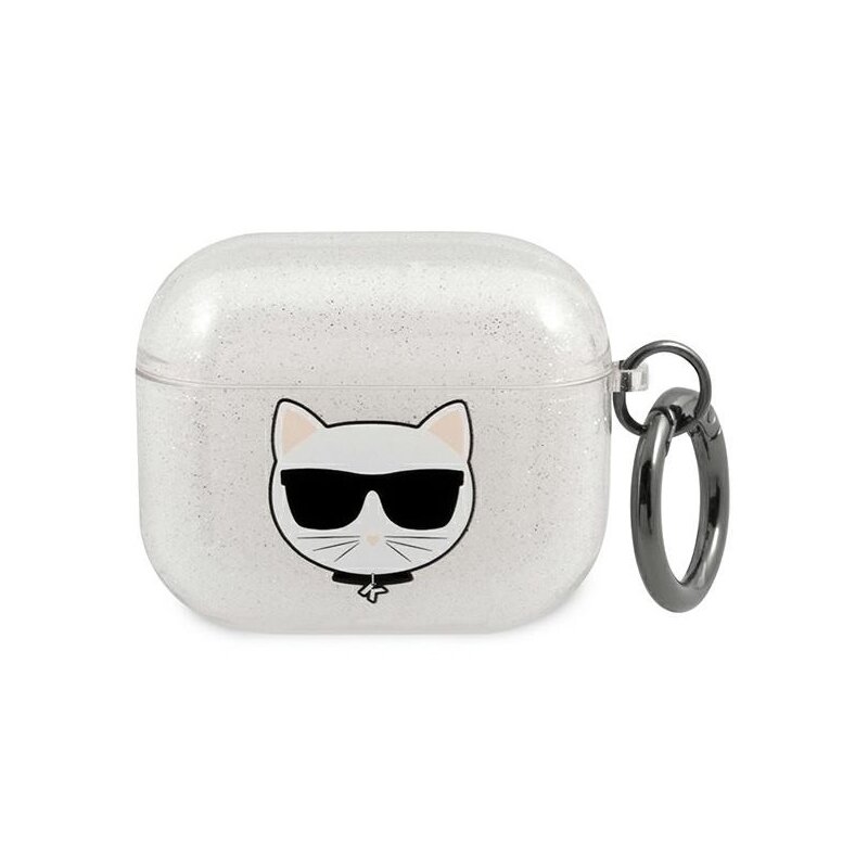 Etui na słuchawki KARL LAGERFELD Choupette Head do Apple AirPods 3 Srebrny