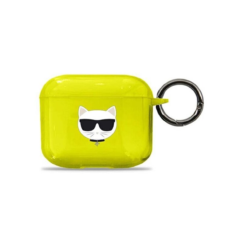 Etui na słuchawki KARL LAGERFELD Choupette Head do Apple AirPods 3 Żółty