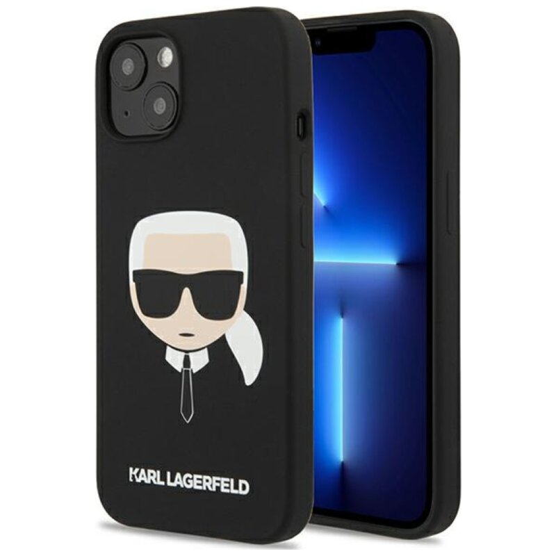 Etui KARL LAGERFELD Silicone Iconic Karls Head do Apple iPhone 13 Mini Czarny