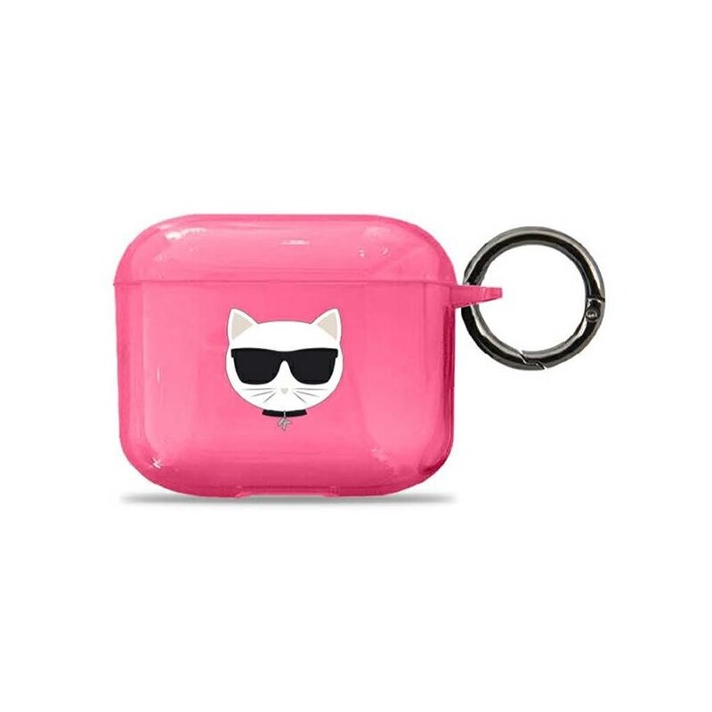 Karl Lagerfeld KLA3UCHFP Choupette Head AirPods 3 Cover Różowy