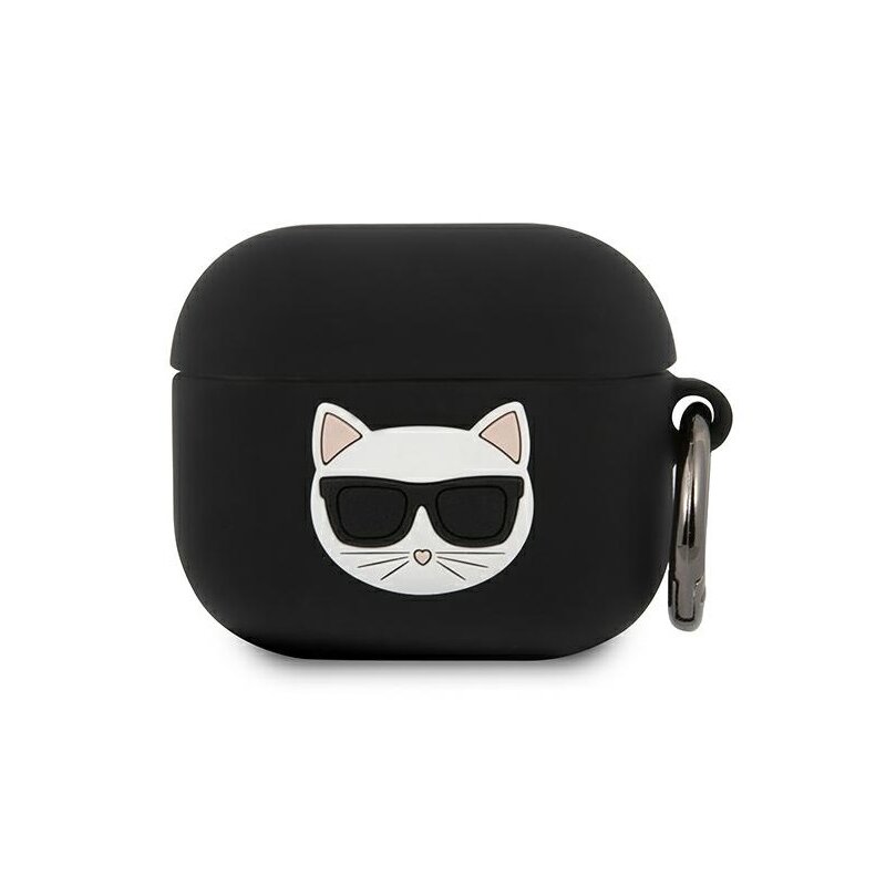 Etui na słuchawki KARL LAGERFELD Silicone Choupette do Apple AirPods 3 Czarny