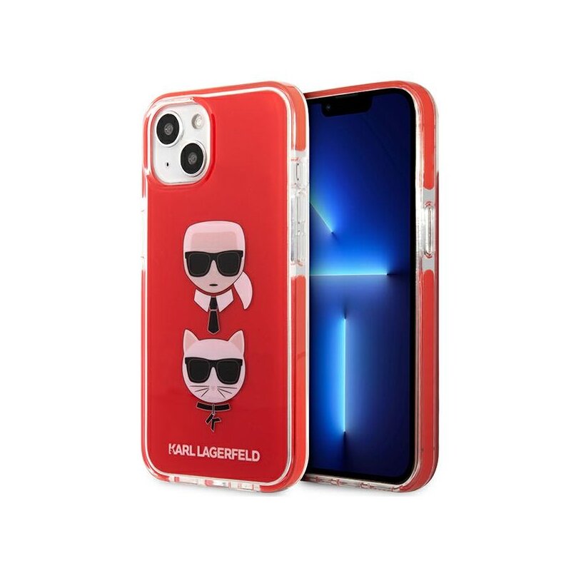 Etui KARL LAGERFELD Karl&Choupette Head do Apple iPhone 13 Czerwony