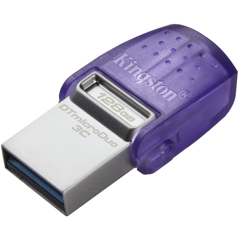 Pendrive KINGSTON DataTraveler MicroDuo 3C 128GB USB-C / USB 3.2 Gen. 1 (USB 3.0), Odczyt 200 Mb/s Fioletowy