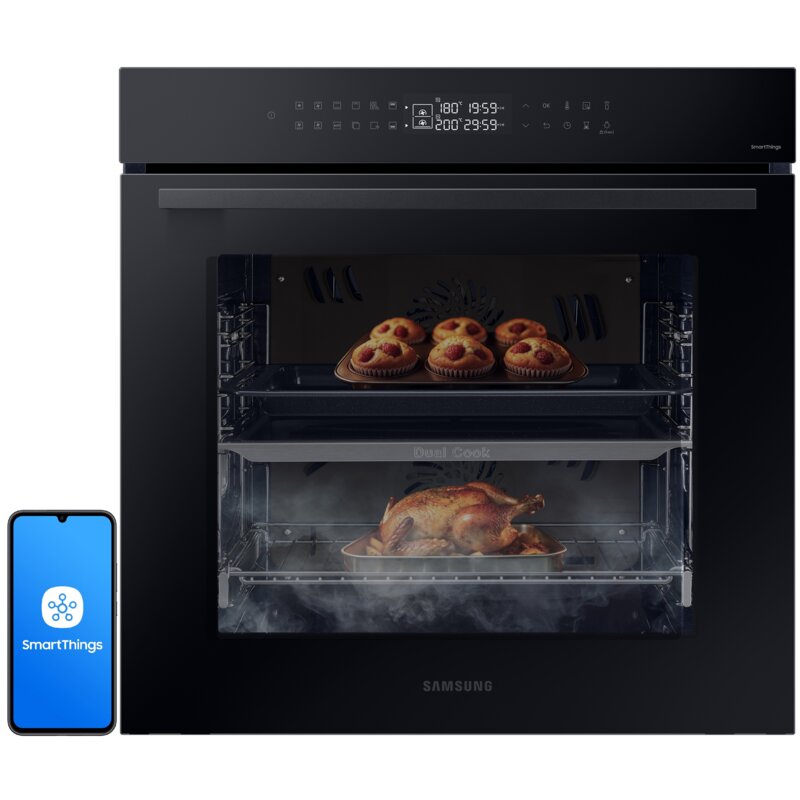 Piekarnik SAMSUNG NV7B4240VAK U2 Dual Cook Elektryczny parowy Czarne szkło A+