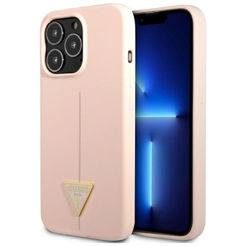 Etui GUESS Silicone Triangle do Apple iPhone 13 Pro Max Różowy