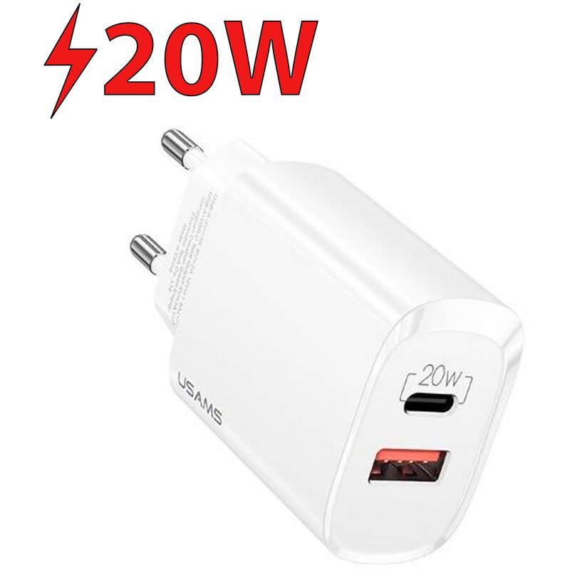 Ładowarka sieciowa USAMS T35 CC121TC01 20W Biały ładowarka do telefonu USB, USB-C