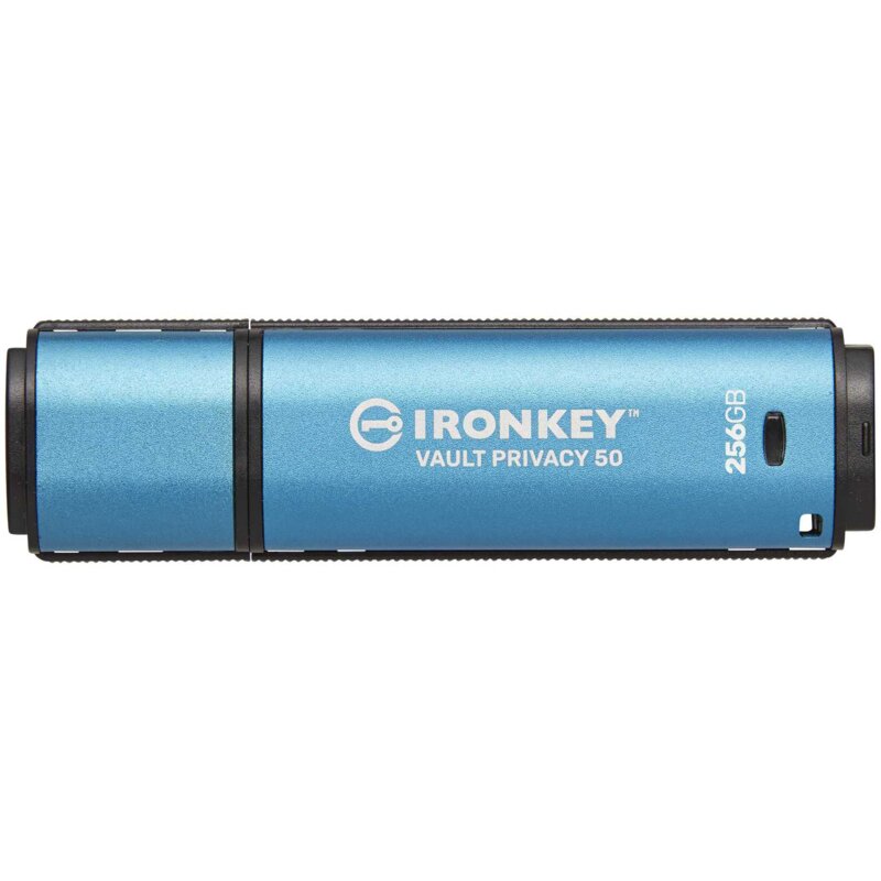 Pendrive KINGSTON IronKey Vault Privacy 50 256GB, USB 3.2 Gen. 1 (USB 3.0), Odczyt 230 Mb/s, Zapis 150 Mb/s Niebieski