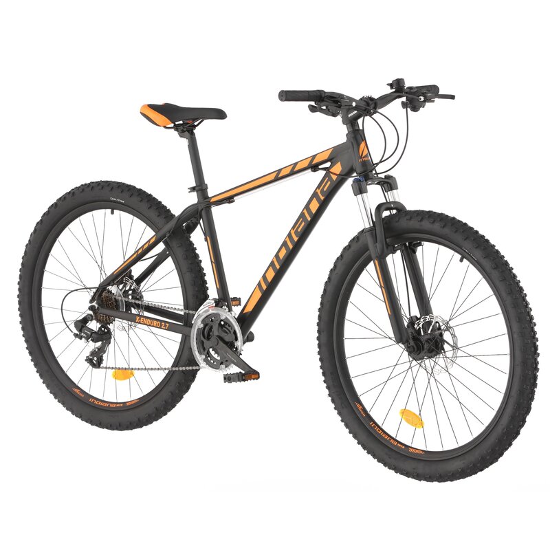 Rower górski MTB INDIANA X-Enduro 2.7 M15 27.5 cala męski Czarno-pomarańczowy 2023