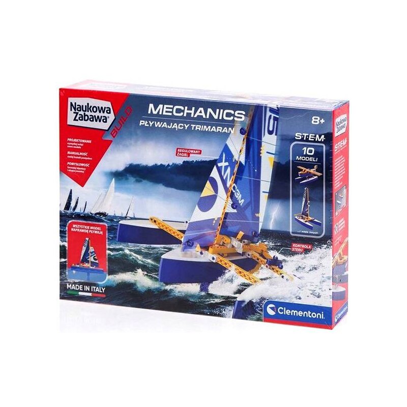Klocki plastikowe CLEMENTONI Naukowa zabawa Mechanics Pływający trimaran 50698