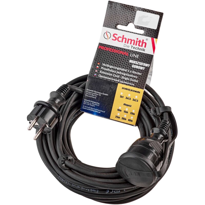 Przedłużacz SCHMITH SPPLJ-3-40 40 m Czarny