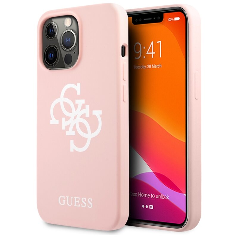 Etui GUESS Silicone 4G Logo do Apple iPhone 13/13 Pro Różowy