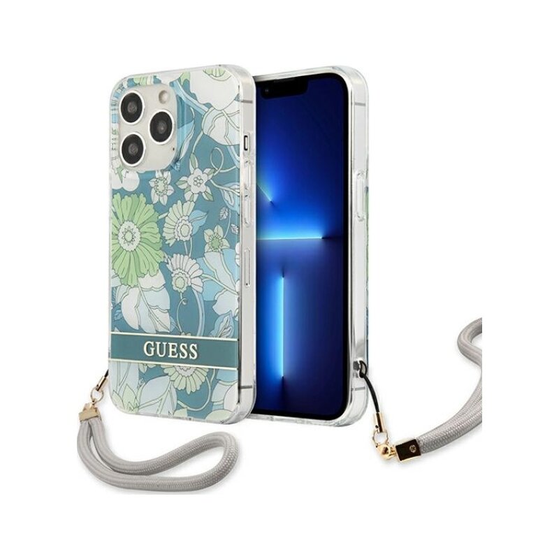 Etui GUESS Flower Cord do Apple iPhone 13 Pro Max Zielony