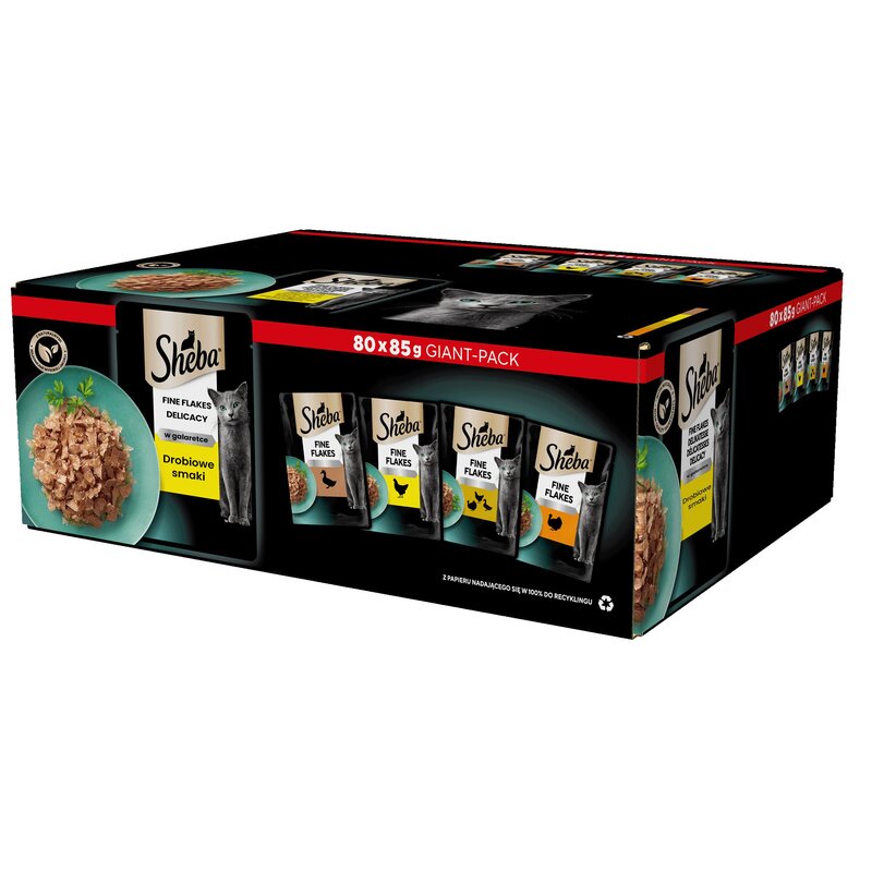 Karma dla kota SHEBA Drobiowe smaki (80 x 85 g)