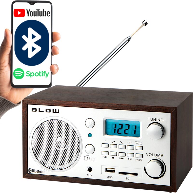 Radio BLOW RA2 Analogowe Brązowy