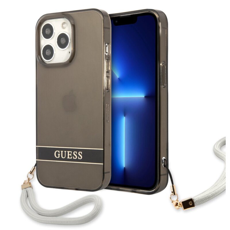 Etui GUESS Translucent Stap do Apple iPhone 13 / 13 Pro Czarny