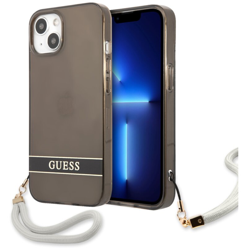 Etui GUESS Translucent Stap do Apple iPhone 13 Mini Czarny