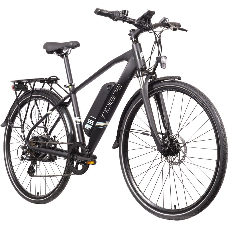 Rower elektryczny INDIANA E-Trekking 1.0 M17 28 cali Czarno-niebieski