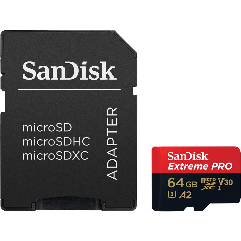 Sandisk 64GB microSDXC Extreme PRO 200MB/s A2 C10 V30 UHS-I U3
