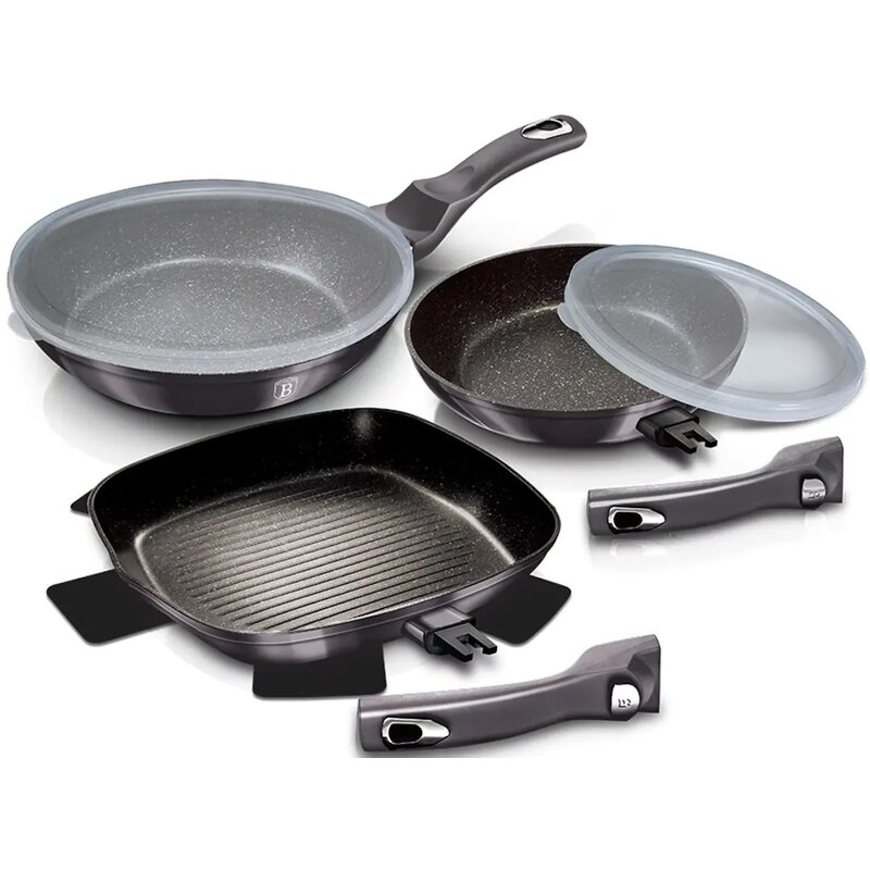 Zestaw patelni BERLINGER HAUS Metallic Line Carbon Pro Edition BH-7048 (5 elementów)