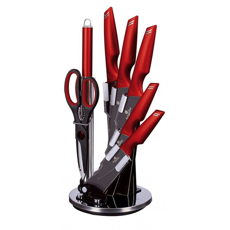 Zestaw noży BERLINGER HAUS Metallic Line Burgundy BH-2686 (9 elementów)