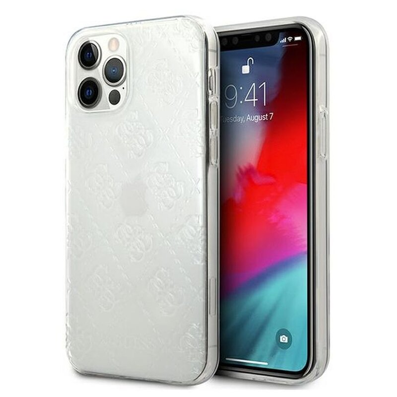 Etui GUESS 4G 3D Pattern do Apple iPhone 12 Pro Max Przezroczysty