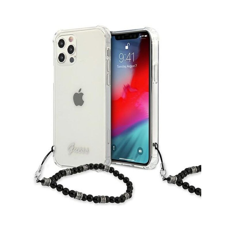 Etui GUESS Pearl do Apple iPhone 12 Pro Max Przezroczysty