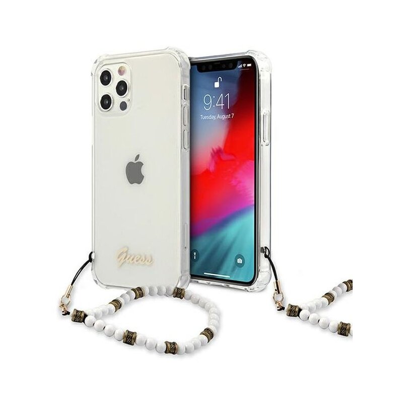 Etui GUESS Pearl do Apple iPhone 12 Pro Max Przezroczysty