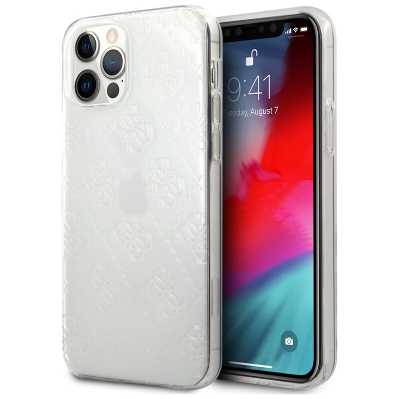Etui GUESS 3D Pattern Collection do Apple iPhone 12/12 Pro Przezroczysty