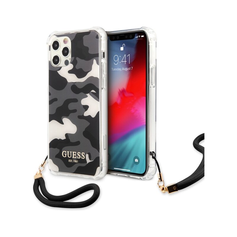 Etui GUESS Camo Collection do Apple iPhone 12 Pro Czarny