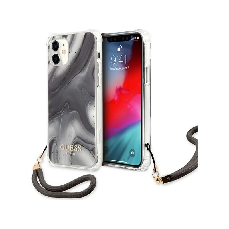 Etui GUESS Marble Collection do Apple iPhone 12 mini Szary