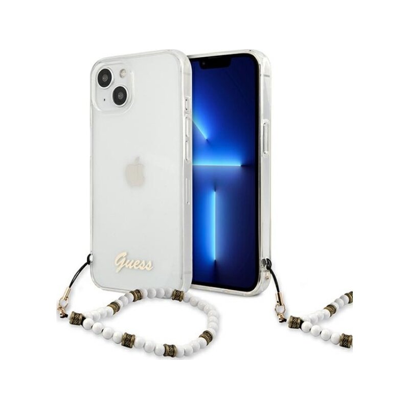 Etui GUESS White Pearl do Apple iPhone 13 Przezroczysty