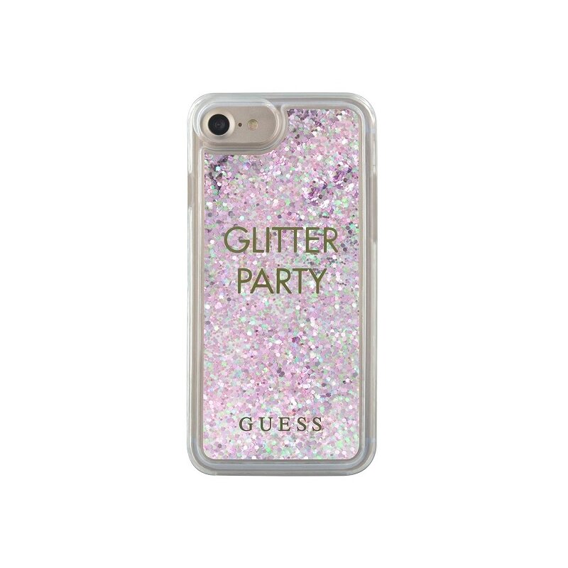 Etui GUESS Liquid Glitter Party do Apple iPhone 7 Przezroczysto-fioletowy