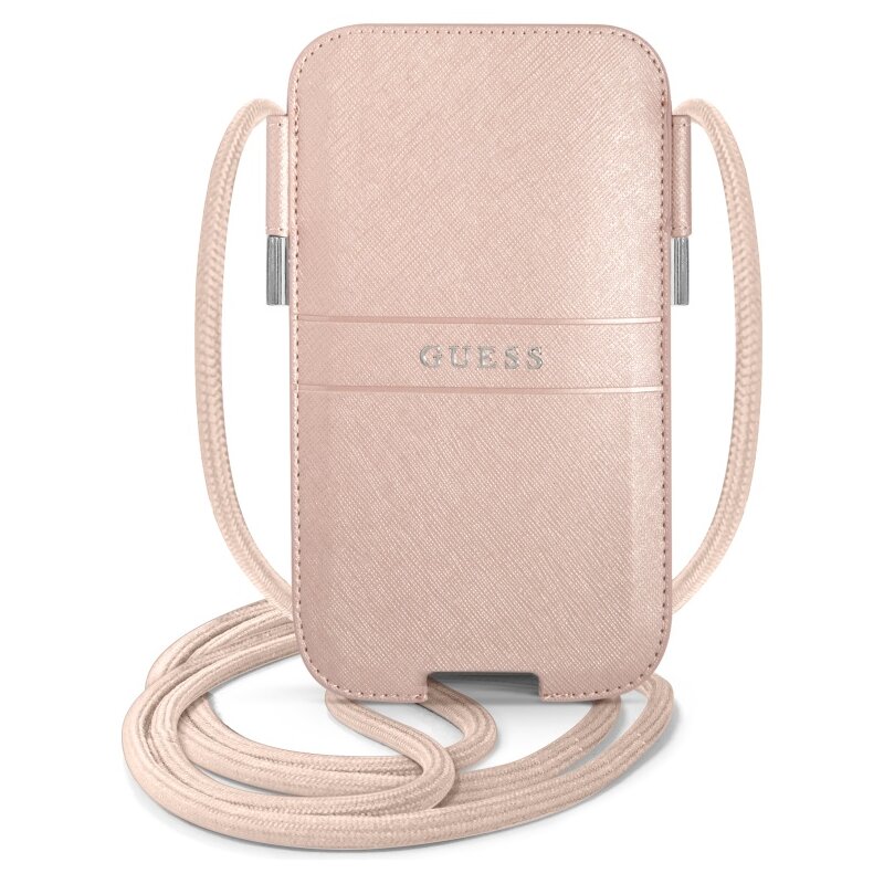 Torba GUESS Saffiano Strap Różowy