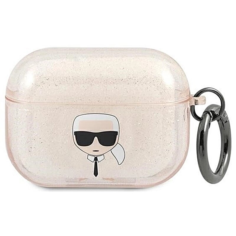 Karl Lagerfeld KLAPUKHGD Glitter Karl`s Head AirPods Pro Cover Złoty