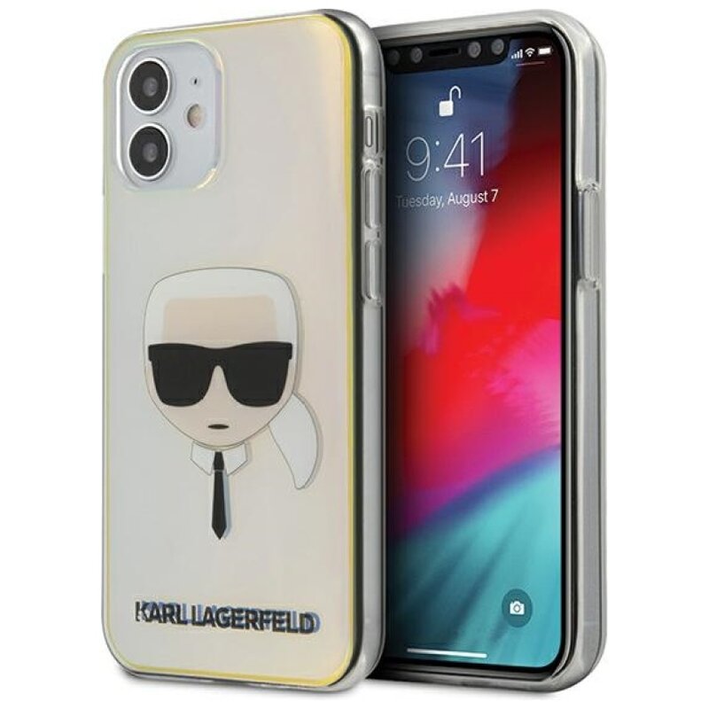 Etui KARL LAGERFELD Iridescent Karl's Head do Apple iPhone 12 mini Wielokolorowy